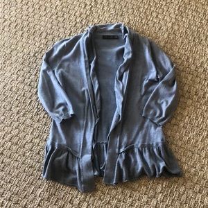 Ruffled Grey cardigan.